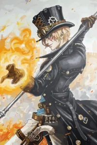 Sabo One Piece Original Image Outstanding Metal Print Poster
