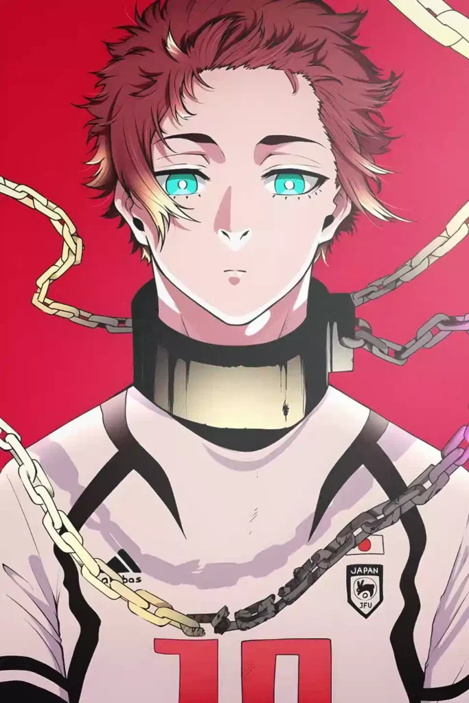 Sae Itoshi anime metal poster artistic detail and visual story from Blue Lock