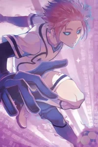 Showcase frame of the Sae Itoshi Metal Wall Poster, anime metal poster