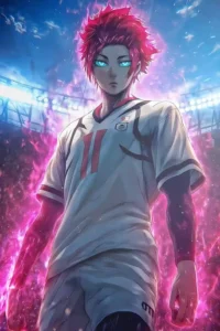 Sae Itoshi Blue Lock anime metal poster artistic showcase image highlighting the design narrative