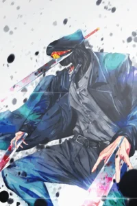 Samurai Sword Chainsaw Man Original Image High Quality Printed Metal Poster