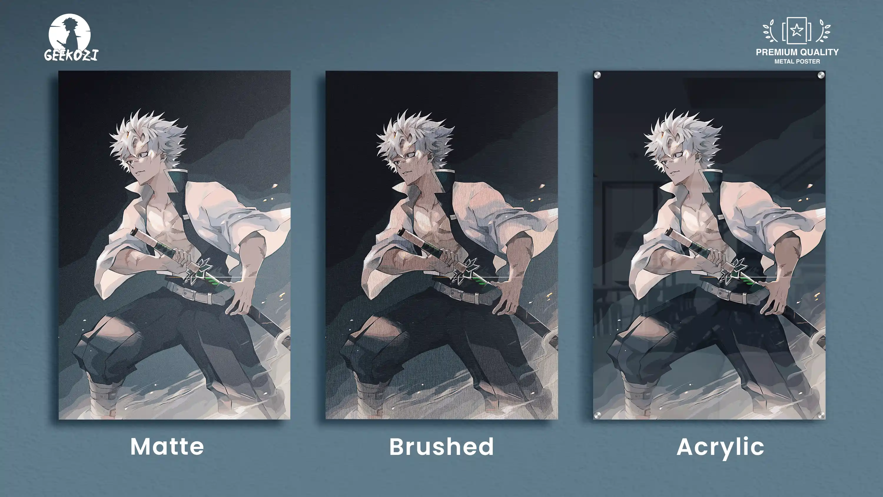 Sanemi Shinazugawa Demon Slayer All Product Types Stellar Printed Metal Wall Art