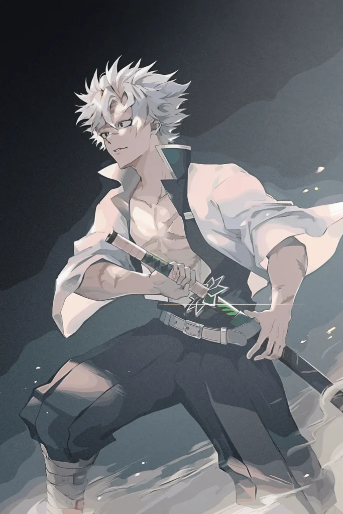 Sanemi Shinazugawa Demon Slayer Original Image Stellar Printed Metal Wall Art