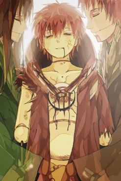 Sasori Naruto Nostalgic Reunion Under Golden Light Metal Wall Poster