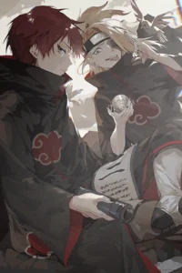 Sasori and Deidara Naruto Original Image Premium Metal Poster