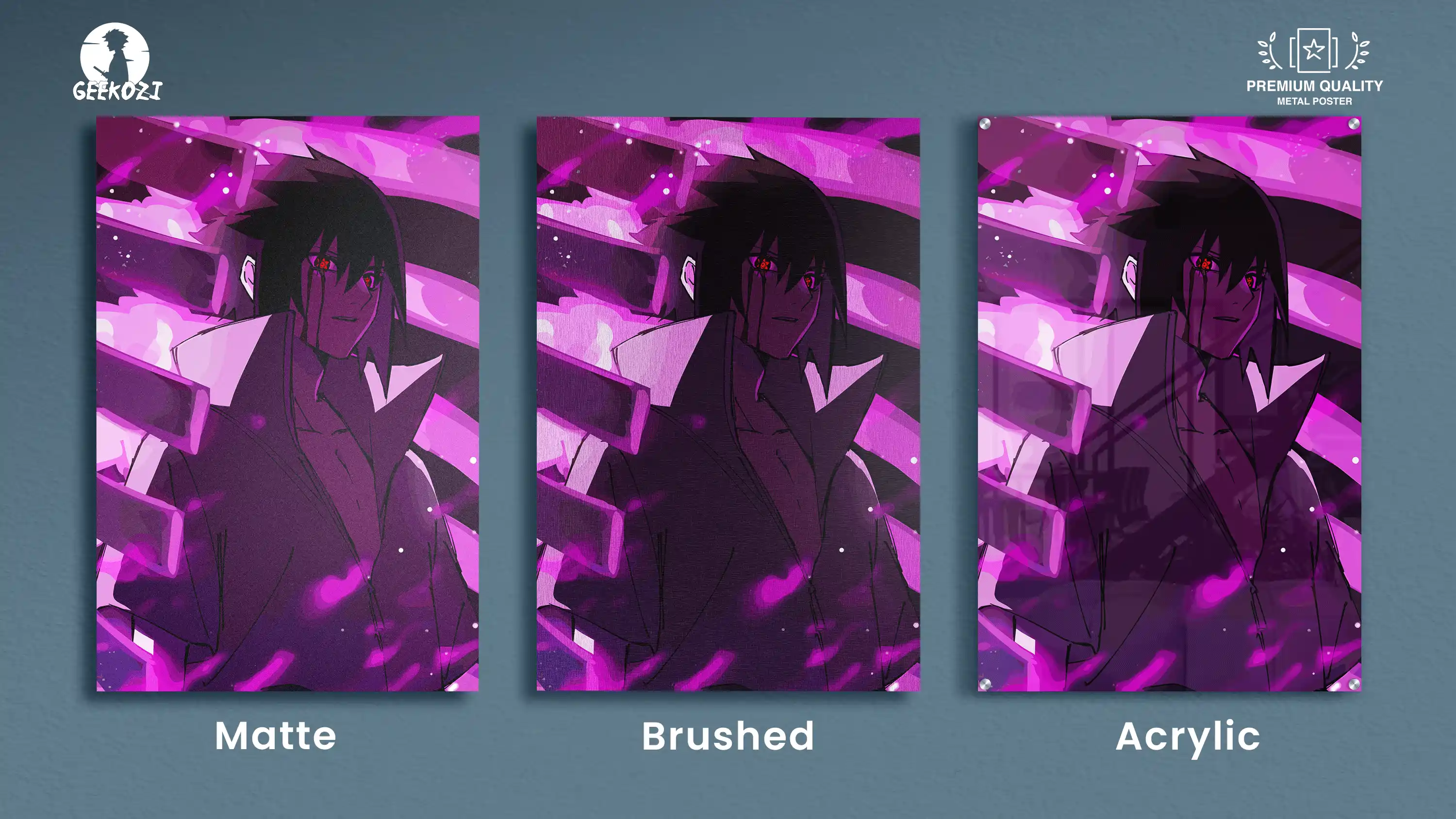 Sasuke Uchiha Naruto All Product Types Outstanding Printed Metal Poster