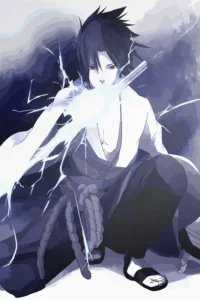 Sasuke Uchiha Naruto Original Image Premium Metal Poster