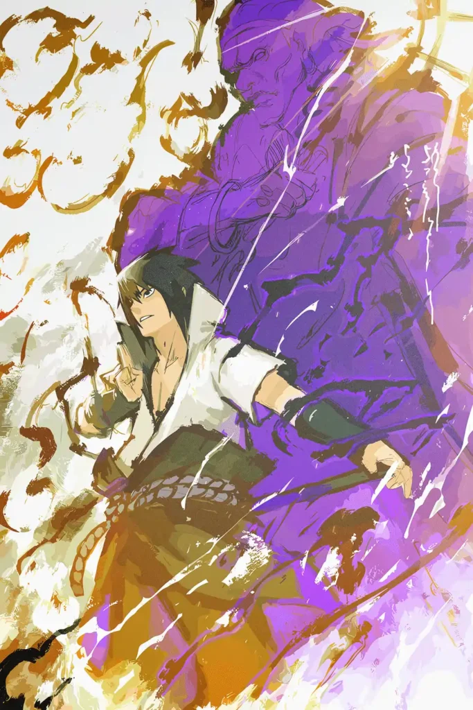Sasuke Uchiha Naruto Original Image Premium Metal Print