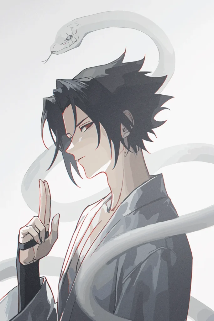 Sasuke Uchiha Naruto Original Image Stellar Metal Print Poster
