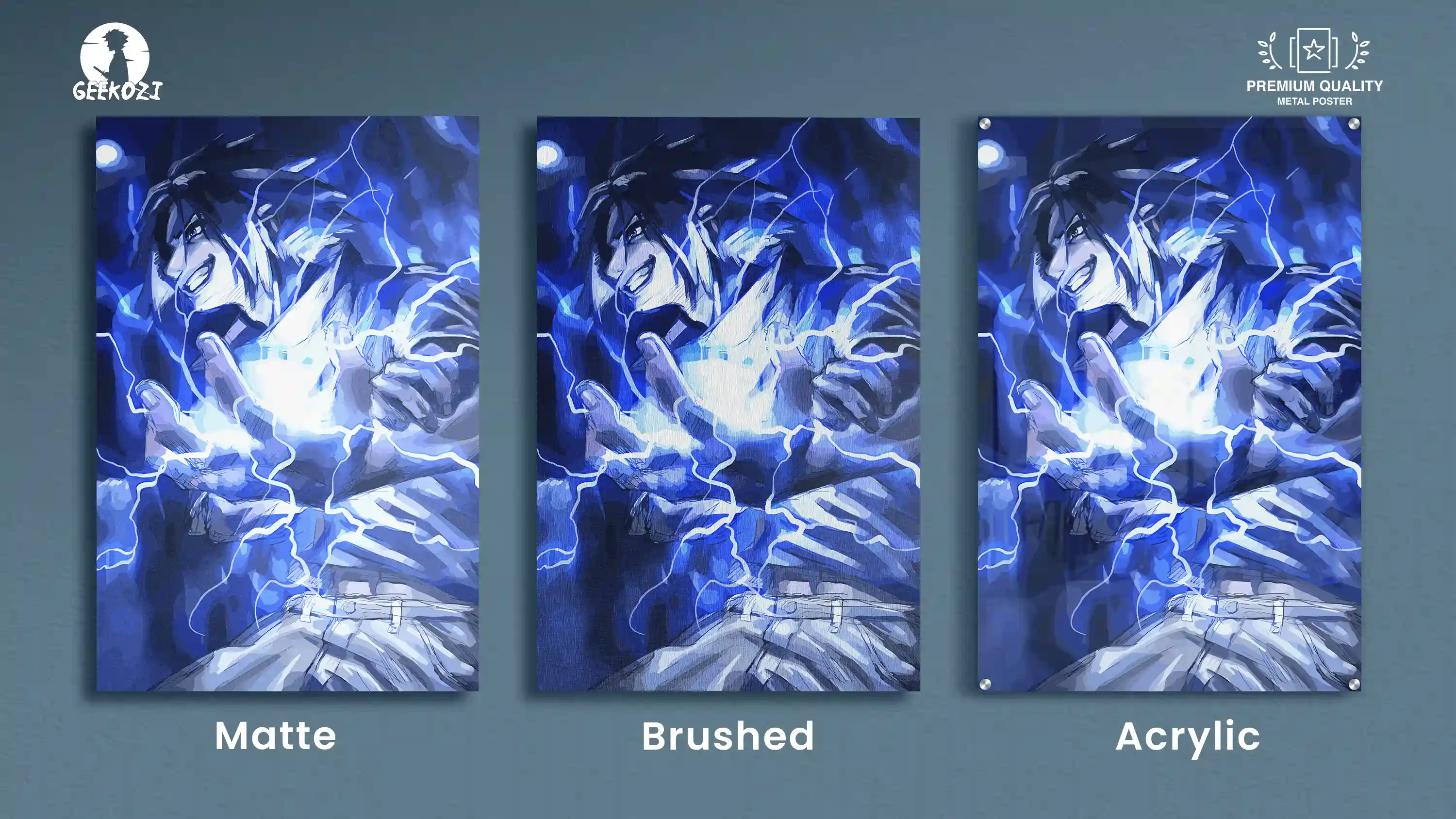 Sasuke Uchiha Naruto All Product Types Stellar Metal Wall Poster