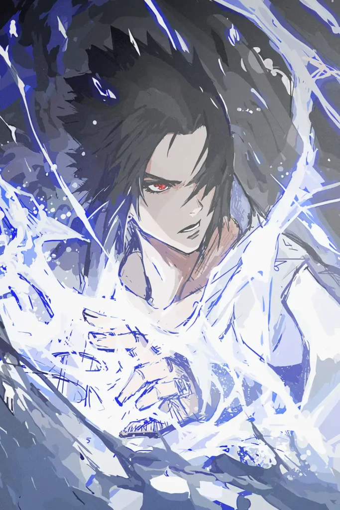 Sasuke Uchiha Naruto Original Image Stellar Printed Metal Poster