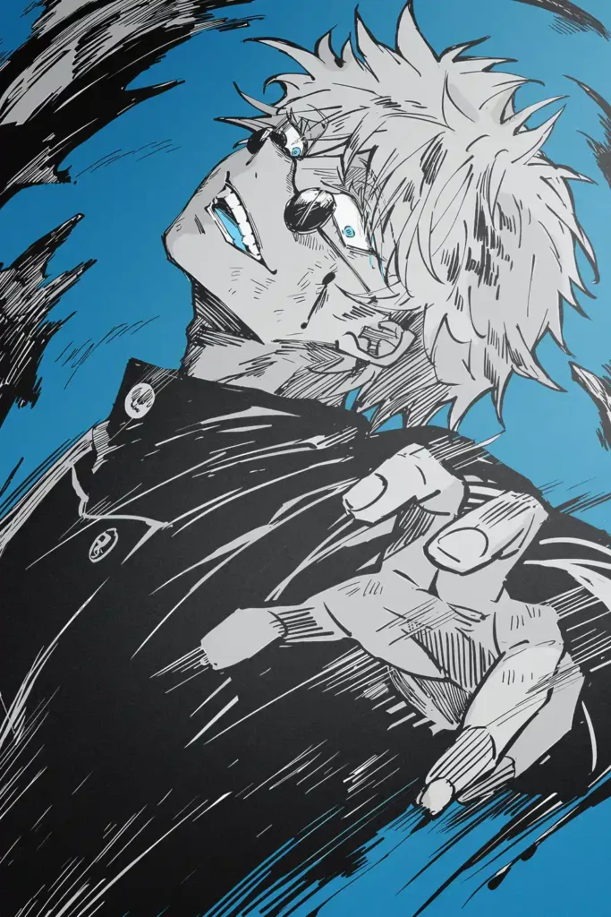 Satoru Gojo Jujutsu Kaisen Original Image Outstanding Metal Print Poster