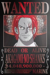Shanks Wanted Poster One Piece Original Image High Quality Printed Metal Wall Art