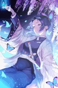Shinobu Kocho Demon Slayer Original Image Metal Print Wall Art