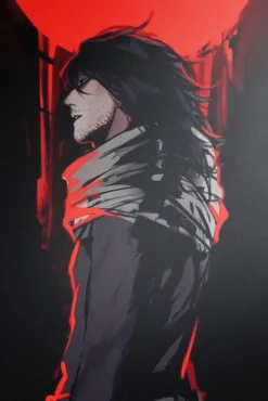 Shota Aizawa My Hero Academia Crimson Grit with Rugged Scarf Aluminium Metal Poster