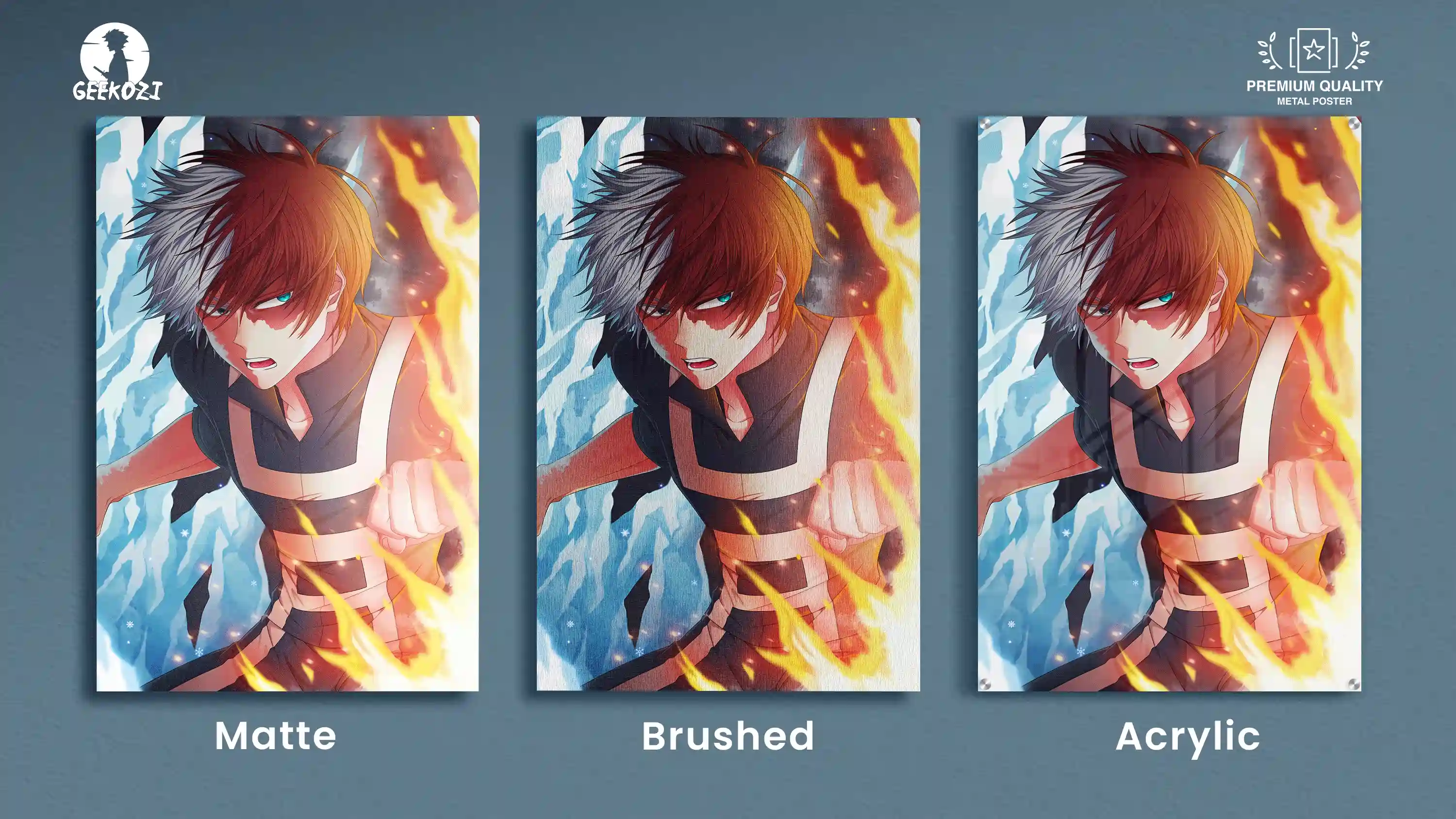 Shoto Todoroki My Hero Academia All Product Types Exquisite Metal Wall Art Poster