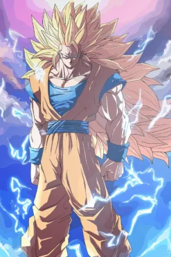 Goku Dragon Ball Luminous Golden Hair Transformation Premium Metal Poster