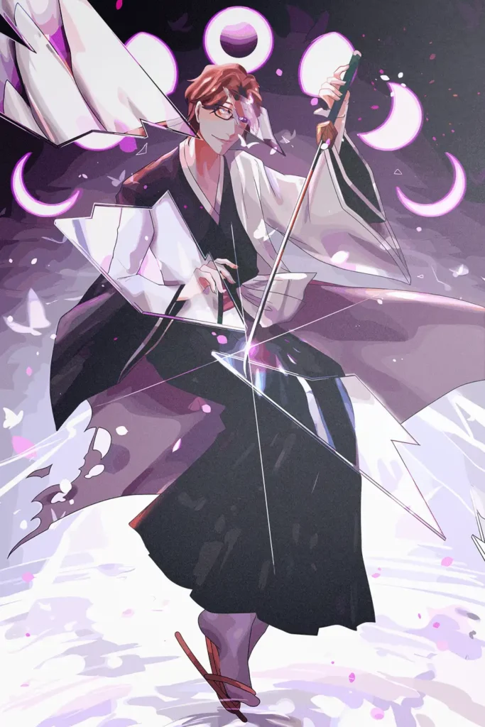 Sosuke Aizen Bleach Original Image Bespoke Metal Poster