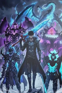 Showcase view of the Sung Jinwoo Refined Metal Wall Poster from Solo Leveling