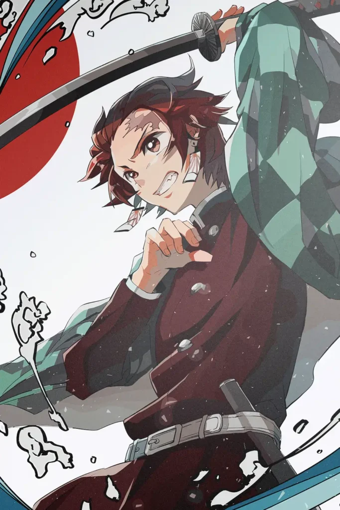 Tanjiro Kamado Demon Slayer Original Image Bespoke Metal Print Wall Art