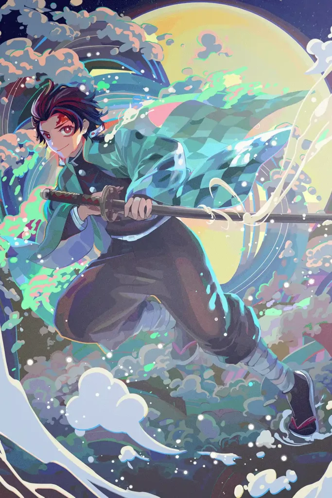 Tanjiro Kamado Demon Slayer Original Image Deluxe Printed Metal Wall Art