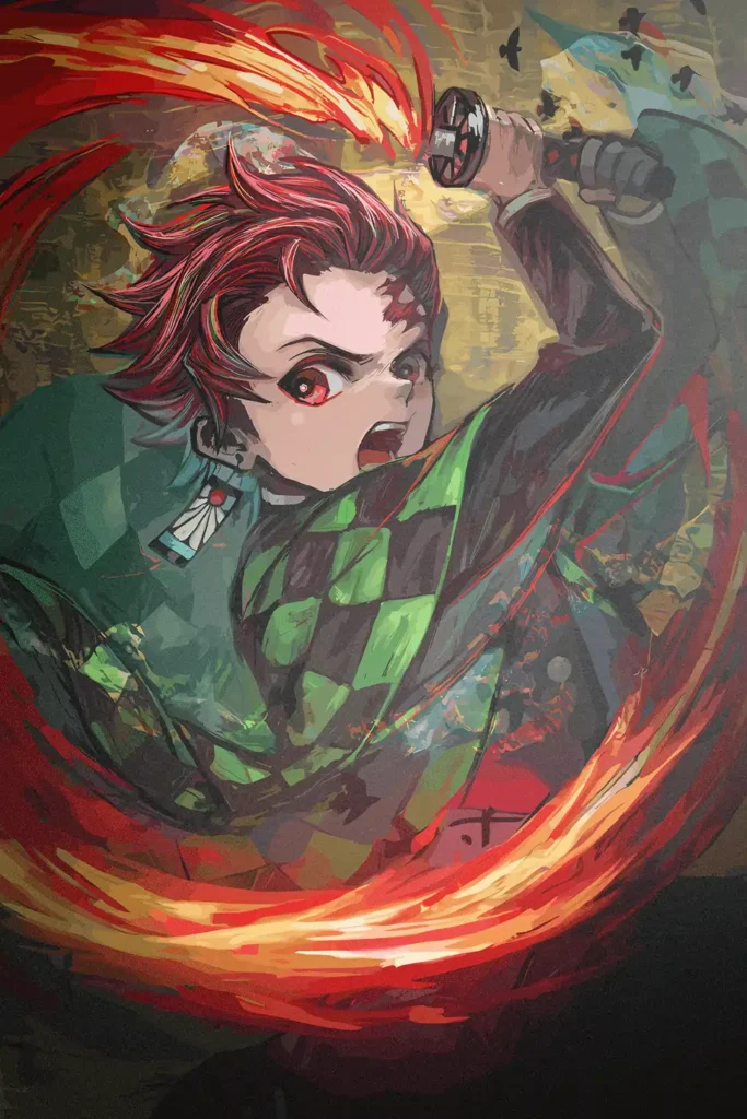 Tanjiro Kamado Demon Slayer Original Image Metal Poster