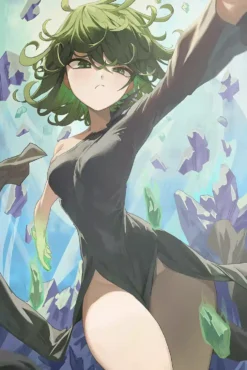 Tatsumaki One Punch Man Heavy Rubble Drift Outstanding Printed Metal Wall Art