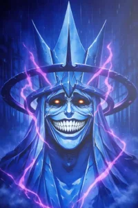 The Statue Solo Leveling metal poster artistic showcase image highlighting the design narrative, cosmic monument
