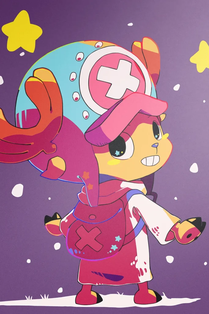 Tony Tony Chopper One Piece Original Image High Quality Aluminium Printed Metal Poster