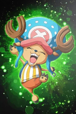 Chopper One Piece Joyful Leap With Infectious Grin Outstanding Metal Wall Art Poster