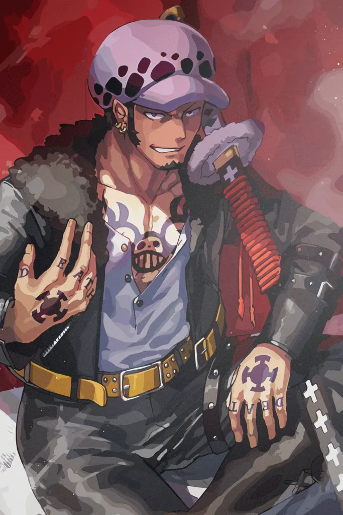 Trafalgar Law One Piece Original Image Outstanding Metal Wall Poster