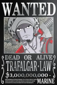 Trafalgar Law Wanted Poster One Piece Original Image Exquisite Metal Print Wall Art