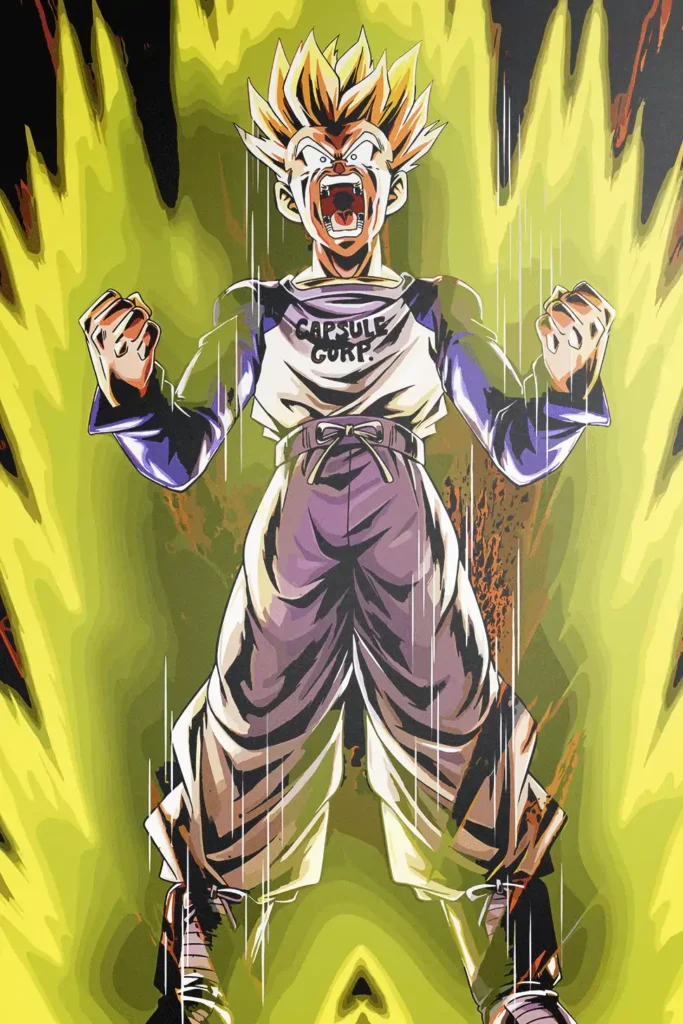 Trunks Super Saiyan Dragon Ball Original Image Metal Wall Art Poster