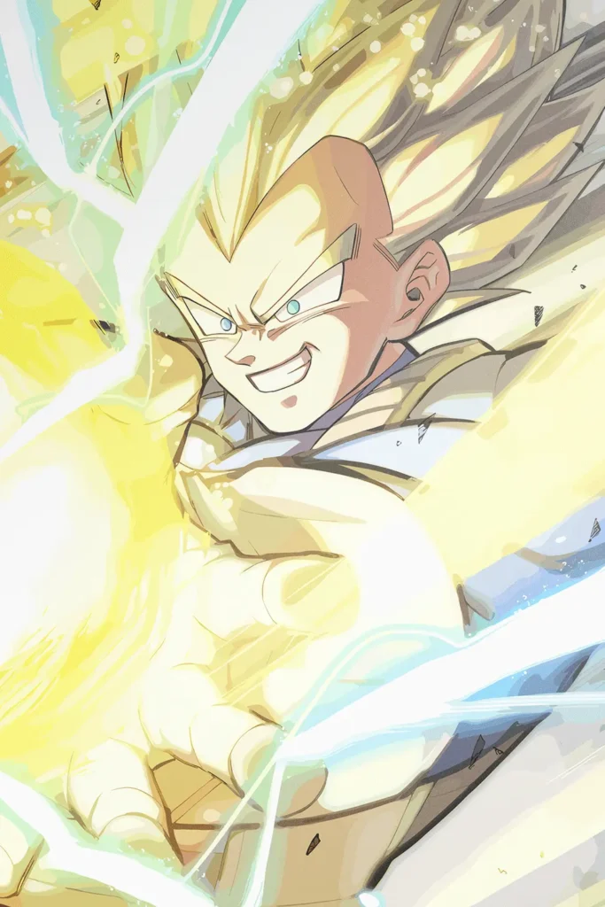Vegeta Super Saiyan Dragon Ball Original Image Deluxe Printed Metal Wall Art