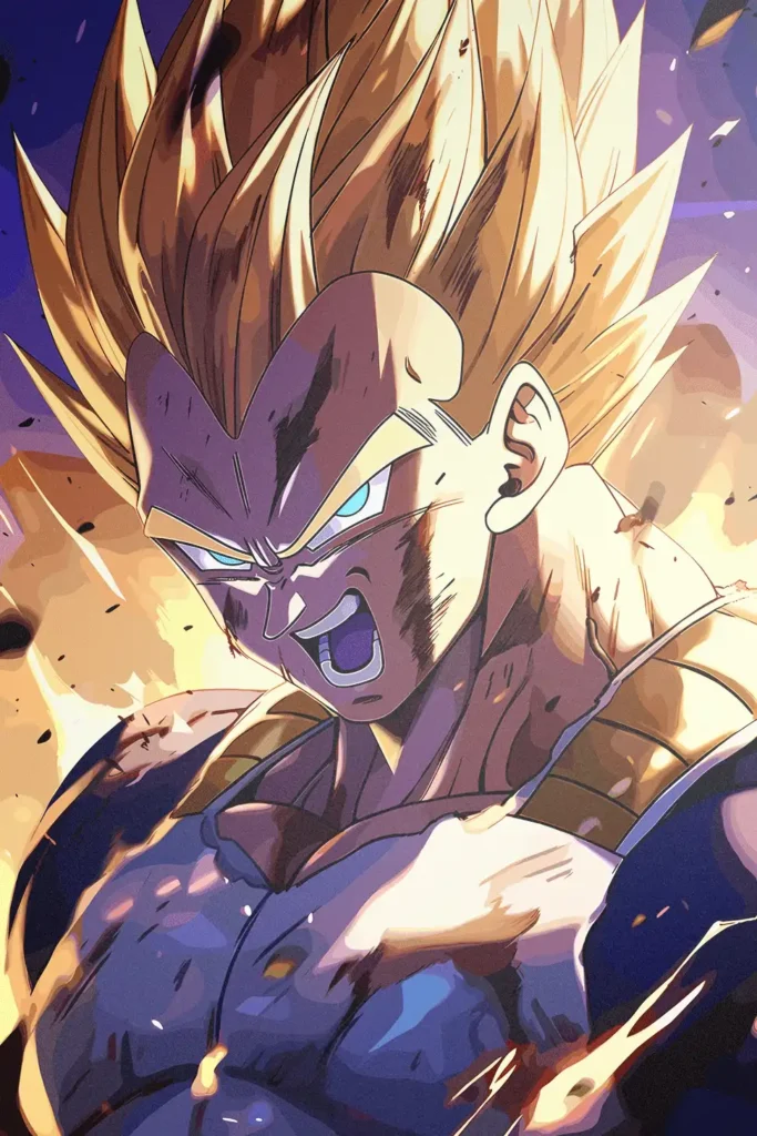 Vegeta Super Saiyan Dragon Ball Original Image Printed Deluxe Metal Wall Poster
