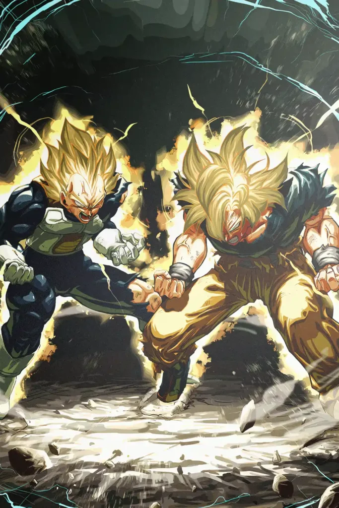 Vegeta and Goku Dragon Ball Original Image Printed Metal Poster