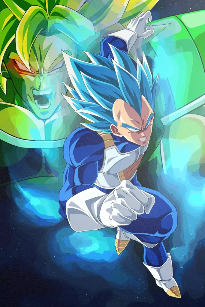 Vegeta vs Broly Dragon Ball Original Image Metal Print Poster