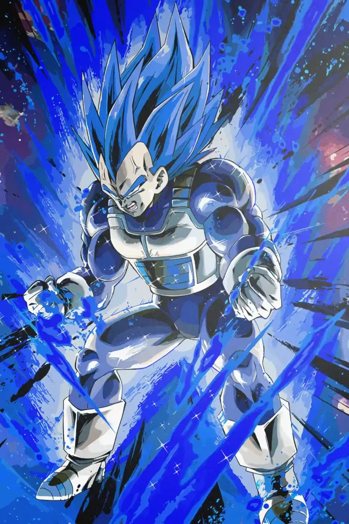 Vegeta Super Saiyan Blue Dragon Ball Original Image Deluxe Metal Print