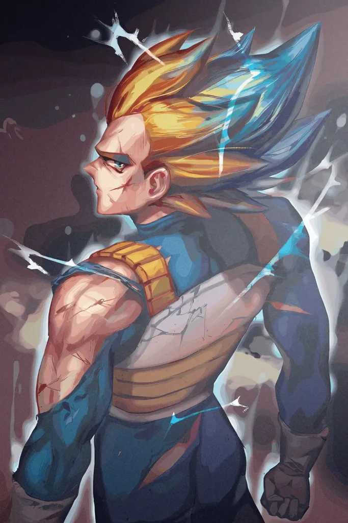 Vegeta Super Saiyan Blue Dragon Ball Original Image Metal Print Wall Art
