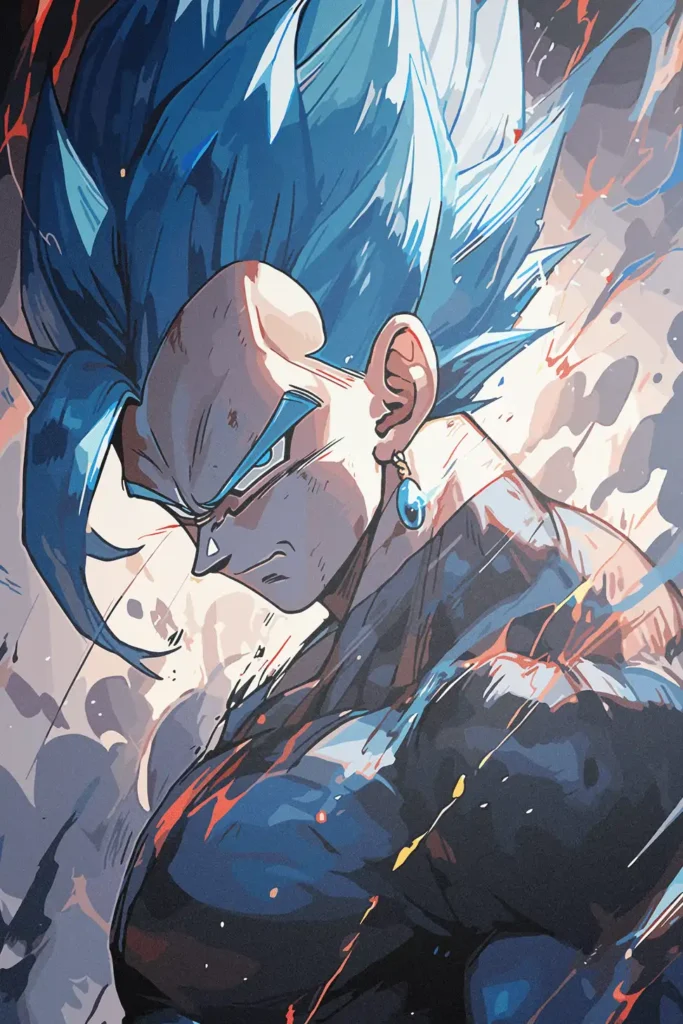 Vegeta Super Saiyan Blue Dragon Ball Original Image Outstanding Metal Print Poster