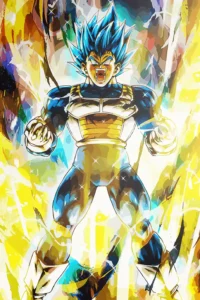 Vegeta Super Saiyan Blue Dragon Ball Original Image Premium Metal Poster