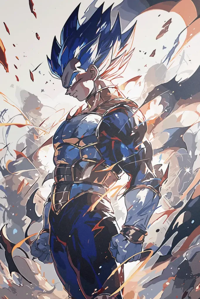 Vegeta Super Saiyan Blue Dragon Ball Original Image Printed Deluxe Metal Wall Poster