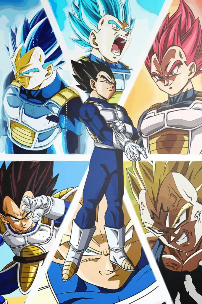 Vegeta Transformations Dragon Ball Original Image High Quality Metal Print