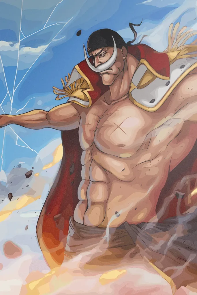 White Beard One Piece Original Image Aluminium Metal Poster