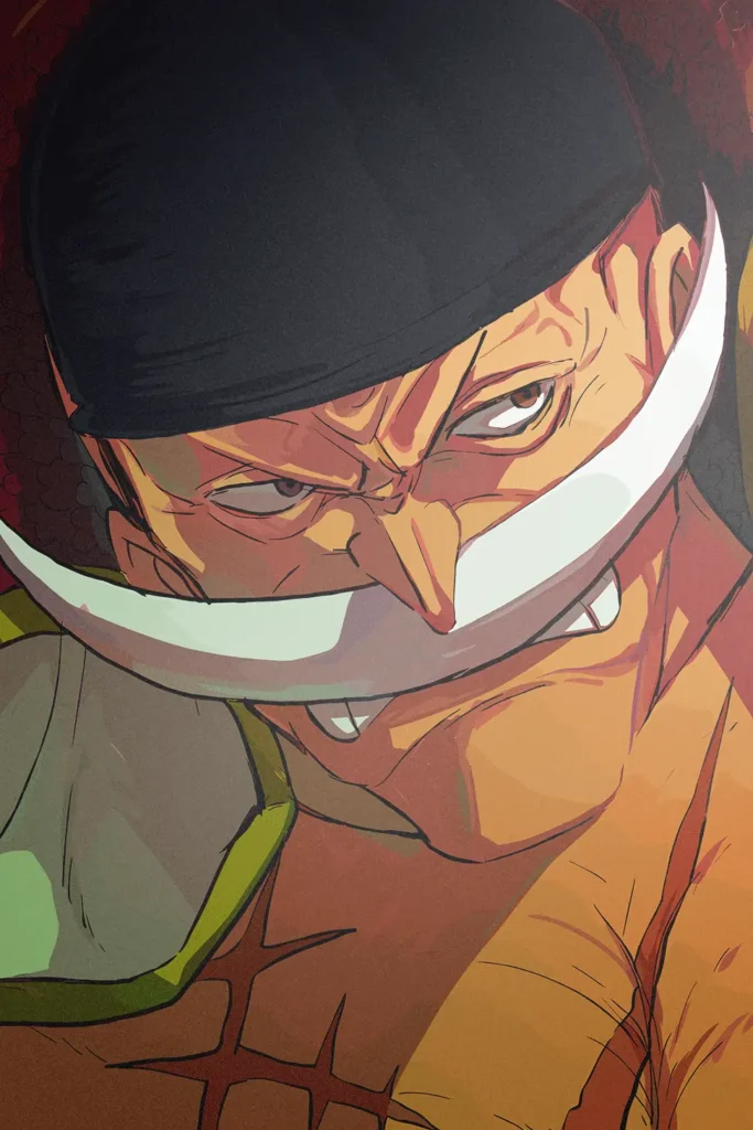 White Beard One Piece Original Image Metal Wall Art Poster