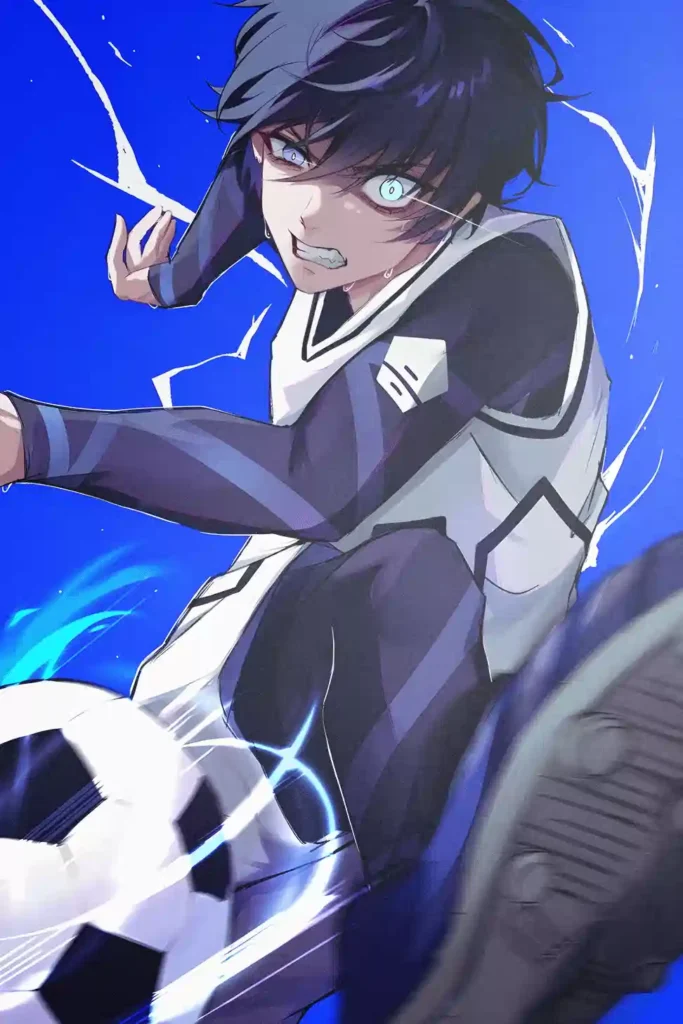 Yoichi Isagi Blue Lock metal wall art showcase shot from the Geekozi collection