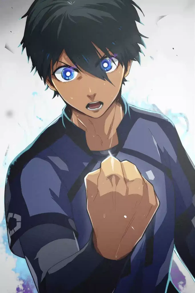 Yoichi Isagi anime metal poster artistic detail and visual story from Blue Lock