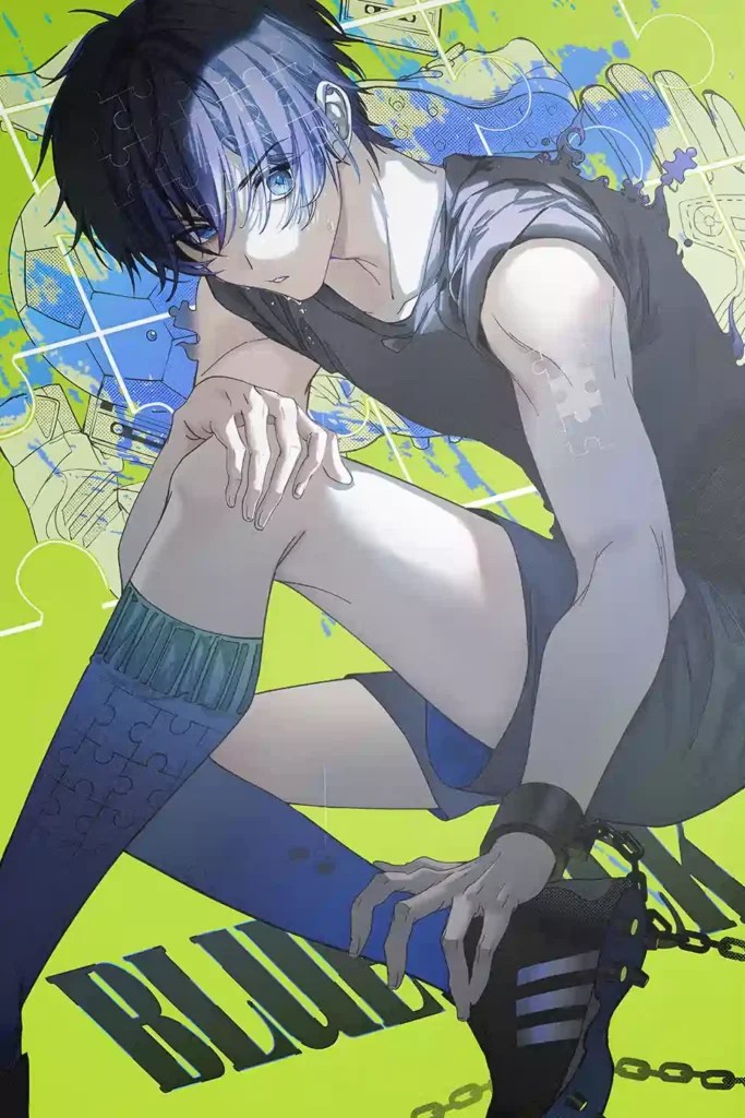 Showcase frame of the Yoichi Isagi Outstanding Metal Wall Art Poster, anime metal poster