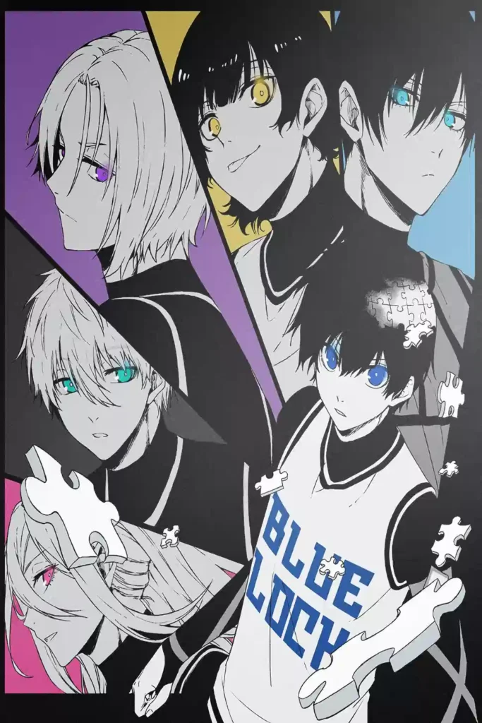 Showcase view of the Yoichi Isagi Premium Printed Metal Poster from Blue Lock