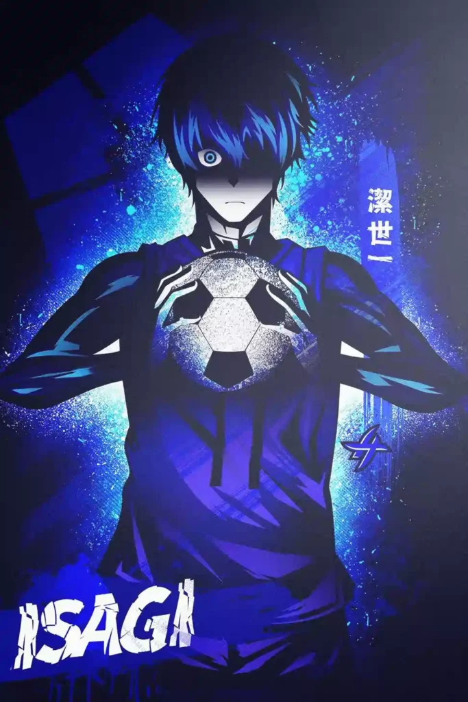 Yoichi Isagi Blue Lock metal wall art showcase shot from the Geekozi collection